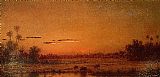 Famous Palms Paintings - Sunset with Group of Palms